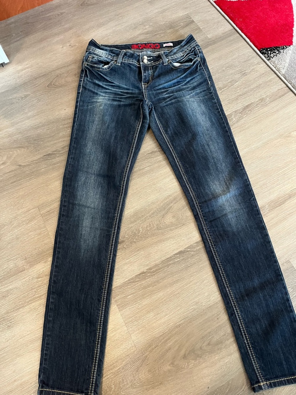BONGO Women’s Faded Dark Blue Skinny Jeans
